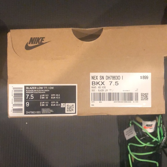 (Final Drop 6/4/22) Off-White x Blazer Lows Size 7.5 New w/tags & OG Zip Tie - Picture 11 of 14